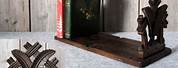 Antique Gothic Wooden Bookends