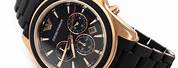 Armani Watch Rose Gold and Black Strap