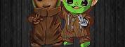 Baby Yoda Groot Friends PNG