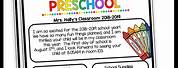 Back to School Preschool Newsletter