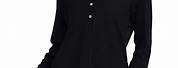Black Long Sleeve V-Neck From Seam Tunic