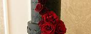 Black and Red Rose Cake