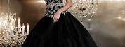 Black and Silver Ball Gown Wedding Dress