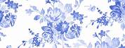 Blue Floral Wallpaper Vertical Pattern