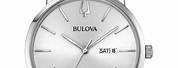 Bulova Men's Black Leather Strap Watch