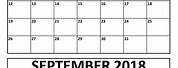 Calendar for August and September of 2018