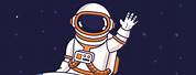 Cartoon Astronaut Play Games Wallpaper