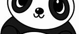 Cartoon Image of Panda Animals for Kids White and Black