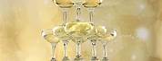 Champagne Glasses Tower PNG