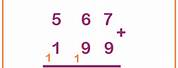 Column Method Grid Adding Three Numbers