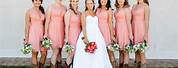 Coral Bridesmaid Dresses with Cowboy Boots