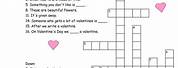 Crossword Printable Activities Valentine's
