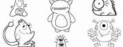 Cute Little Monster Coloring Pages