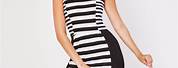 Dark Brown Horizontal Striped Dress