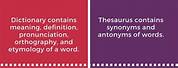 Difference Between Dictionary and Thesaurus
