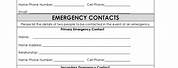 Emergency Contact Information Sheet