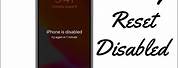 Factory Reset Disabled iPhone