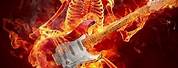 Flaming Skeleton Band Wallpaper
