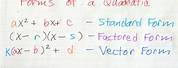 Forms of a Quadratic Guided Notes Algebra 2