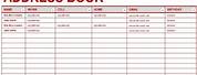 Free Printable Spreadsheet Template Address Book