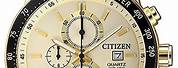 Gold Citizen Watch with Leather Strap