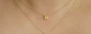 Gold Necklace with C On It for Women