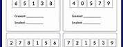 Greatest and Smallest Number Worksheets Grade 2