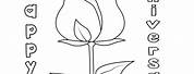 Happy Anniversary Rose Coloring Pages