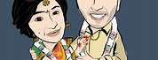 Indian Wedding Couple Caricature