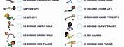 Kids Exercise Challenge Chart