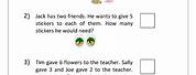 Kindergarten Math Word Problems PDF