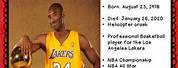 Kobe Bryant Biography Facts Printable