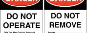 Lockout/Tagout Signs