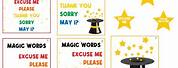 Magic Words Poster for Kindergarten