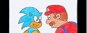 Mario Kissing Sonic Heart Eyes