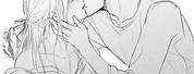 Phone Wallpaper Anime Couple Hugging Line Art
