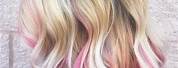Pink Highlights in Blonde Hair
