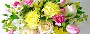 Pink Yellow and White Flower Arrangements