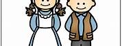Pioneer Boy and Girl Clip Art