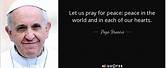 Pope Francis Prayer for World Peace