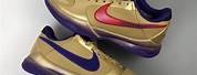 Purple Gold Nike Swoosh Shoes
