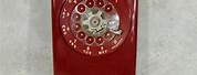 Red Rotary Wall Phone