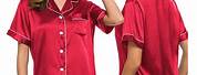 Red Satin Pajamas for Women