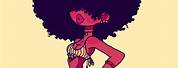 Robot Cartoon Afro Girl