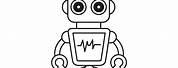 Robot Vector Black and White