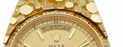 Rolex with Gold Nugget Diamond Bracelet
