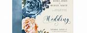 Royal Blue and Peach Wedding Invitation