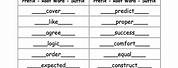 Science Prefix and Suffix Worksheet