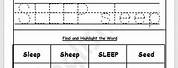 Sleep Worksheet 1st Grade