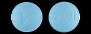 Small Round Blue Pill with V On It